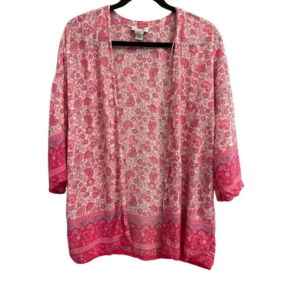 Cupcakes and Cashmere Boho Colorful Kimono oversized XS can fit up to Medium
